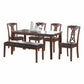 HomeRoots 60" x 36" x 30" Black Leatherette And Espresso Dining In Set Of Six