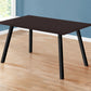 HomeRoots 60" x 36" x 31 " Cappuccino Black Metal Dining Table