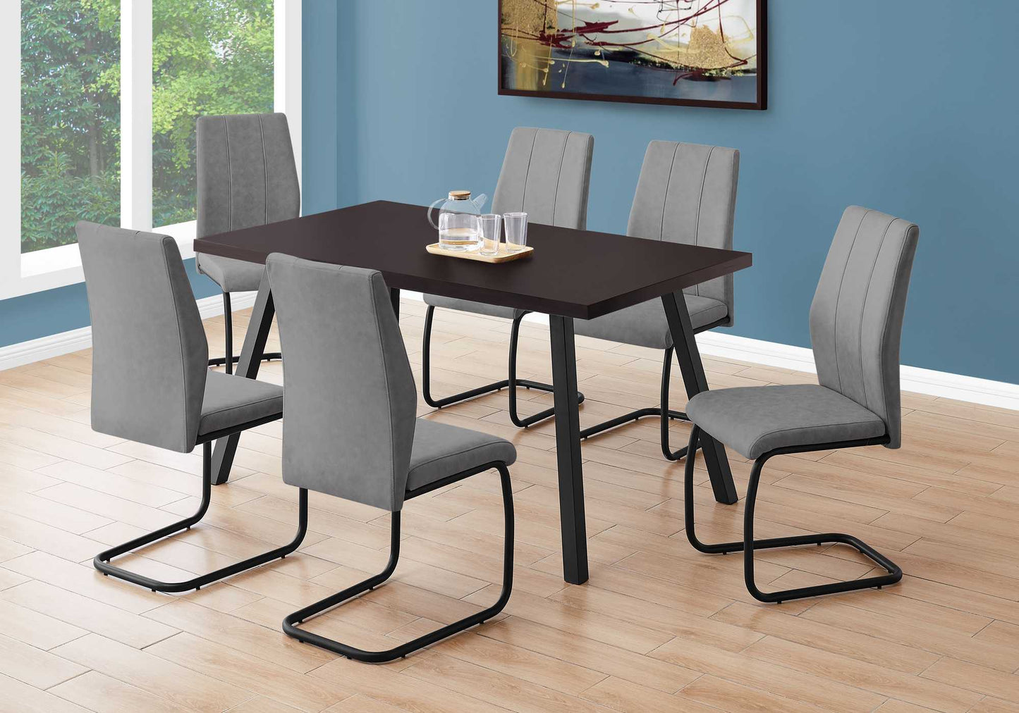 HomeRoots 60" x 36" x 31 " Cappuccino Black Metal Dining Table