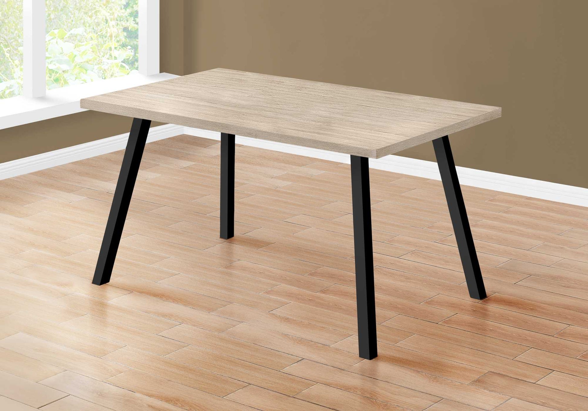 HomeRoots 60" x 36" x 31 " Dark Taupe Black Metal Dining Table