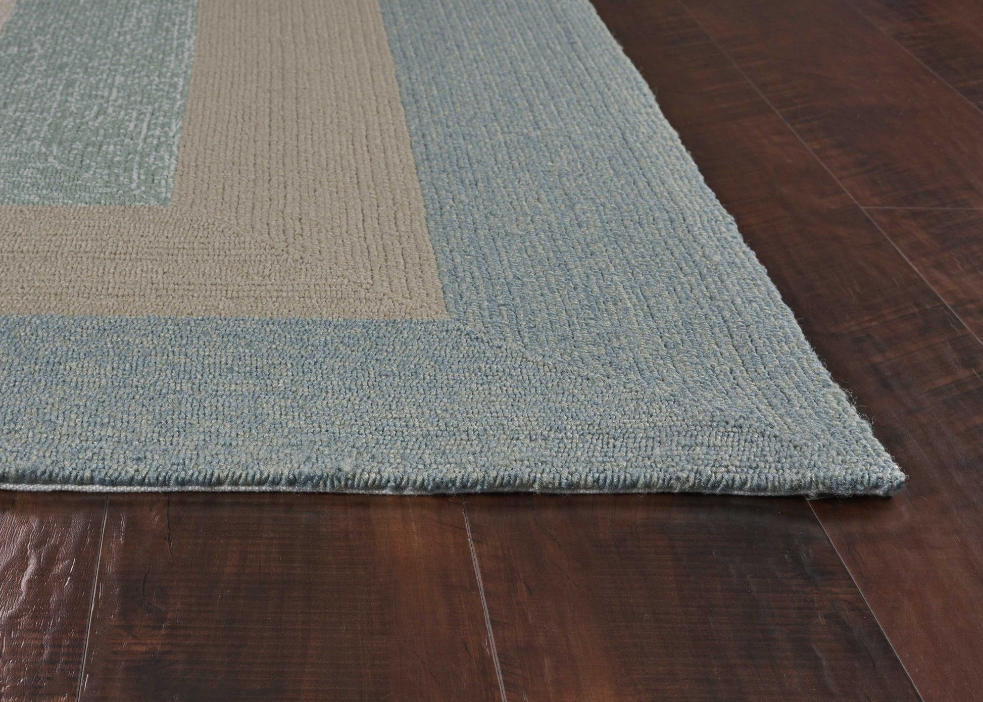 HomeRoots 60" x 90" Ivory Blue Polyester Rug