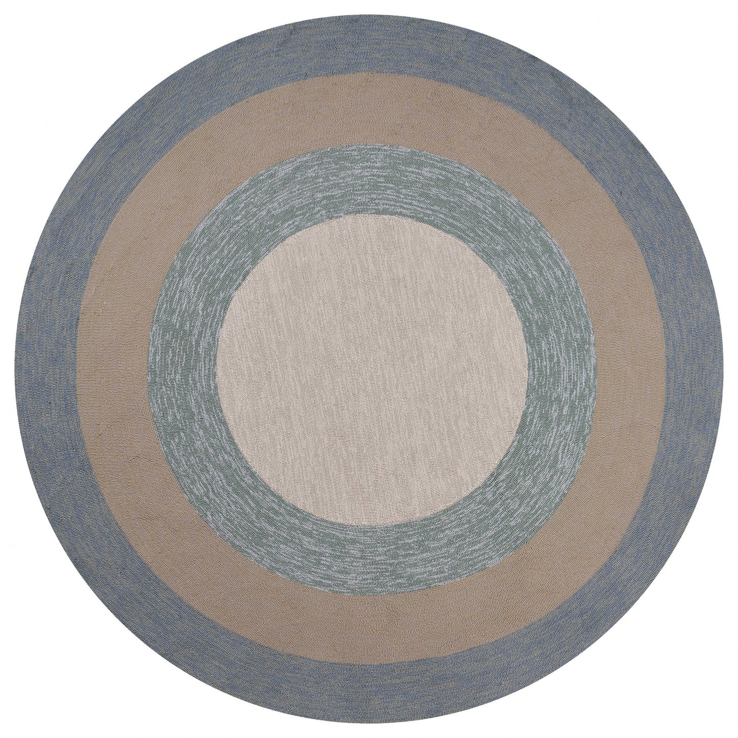 HomeRoots 60" x 90" Ivory Blue Polyester Rug