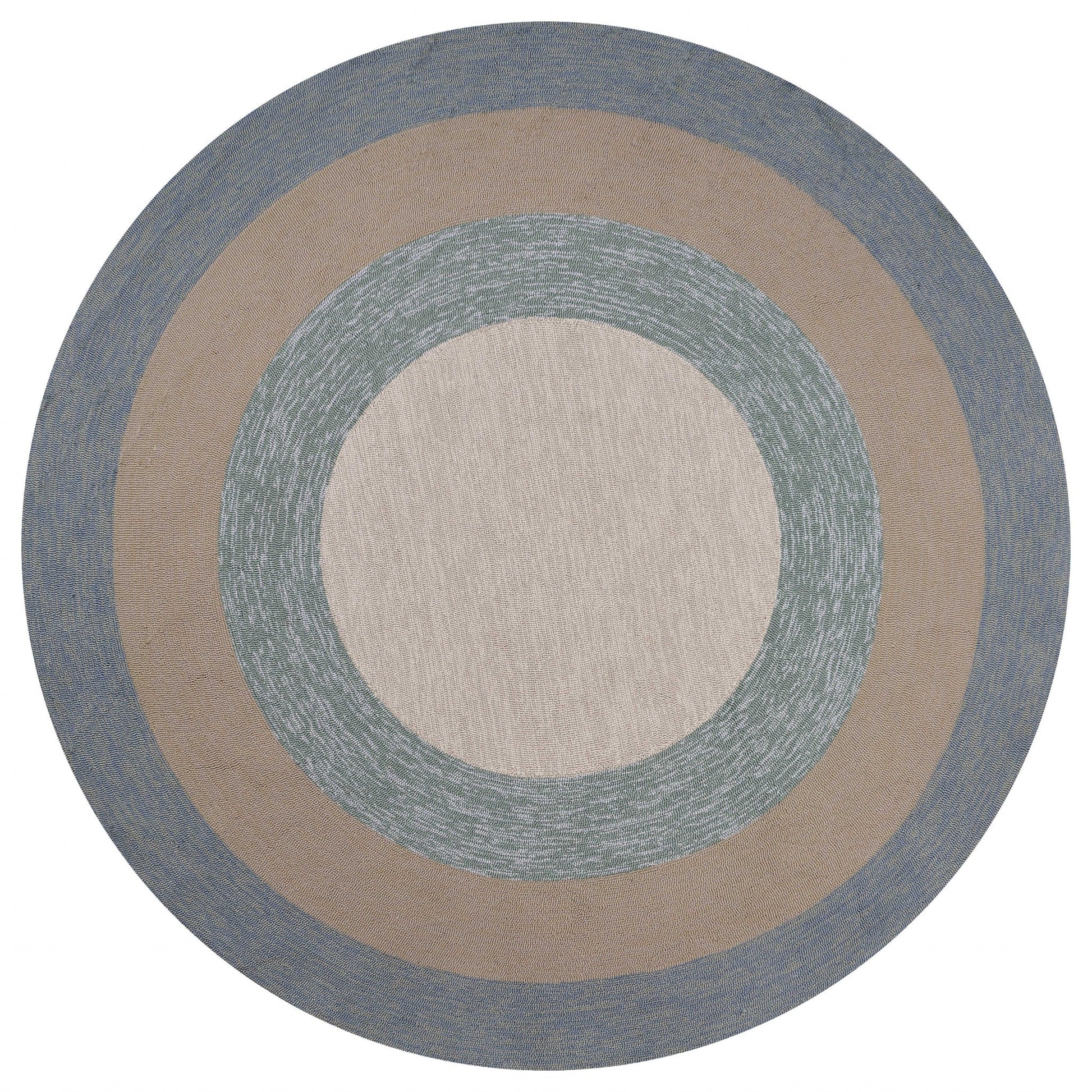HomeRoots 60" x 90" Ivory Blue Polyester Rug