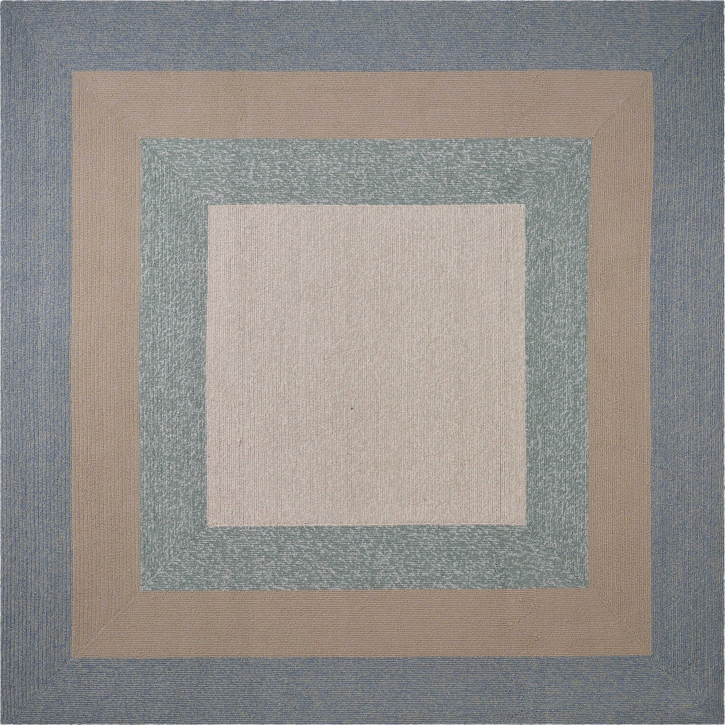 HomeRoots 60" x 90" Ivory Blue Polyester Rug