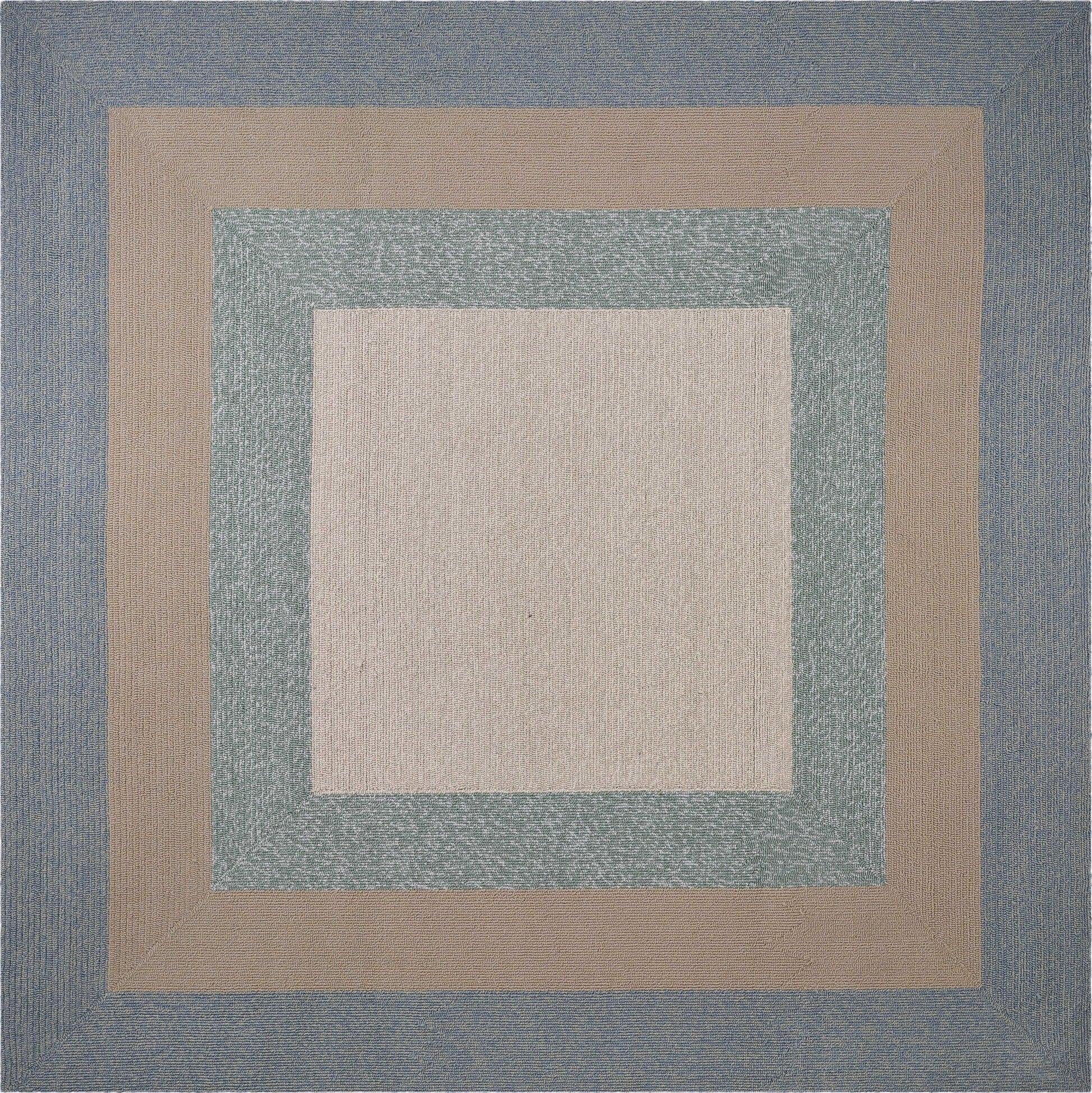 HomeRoots 60" x 90" Ivory Blue Polyester Rug