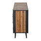HomeRoots 63" Modern Rustic Black Natural And Rattan Buffet Server