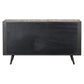 HomeRoots 63" Modern Rustic Black Natural And Rattan Buffet Server