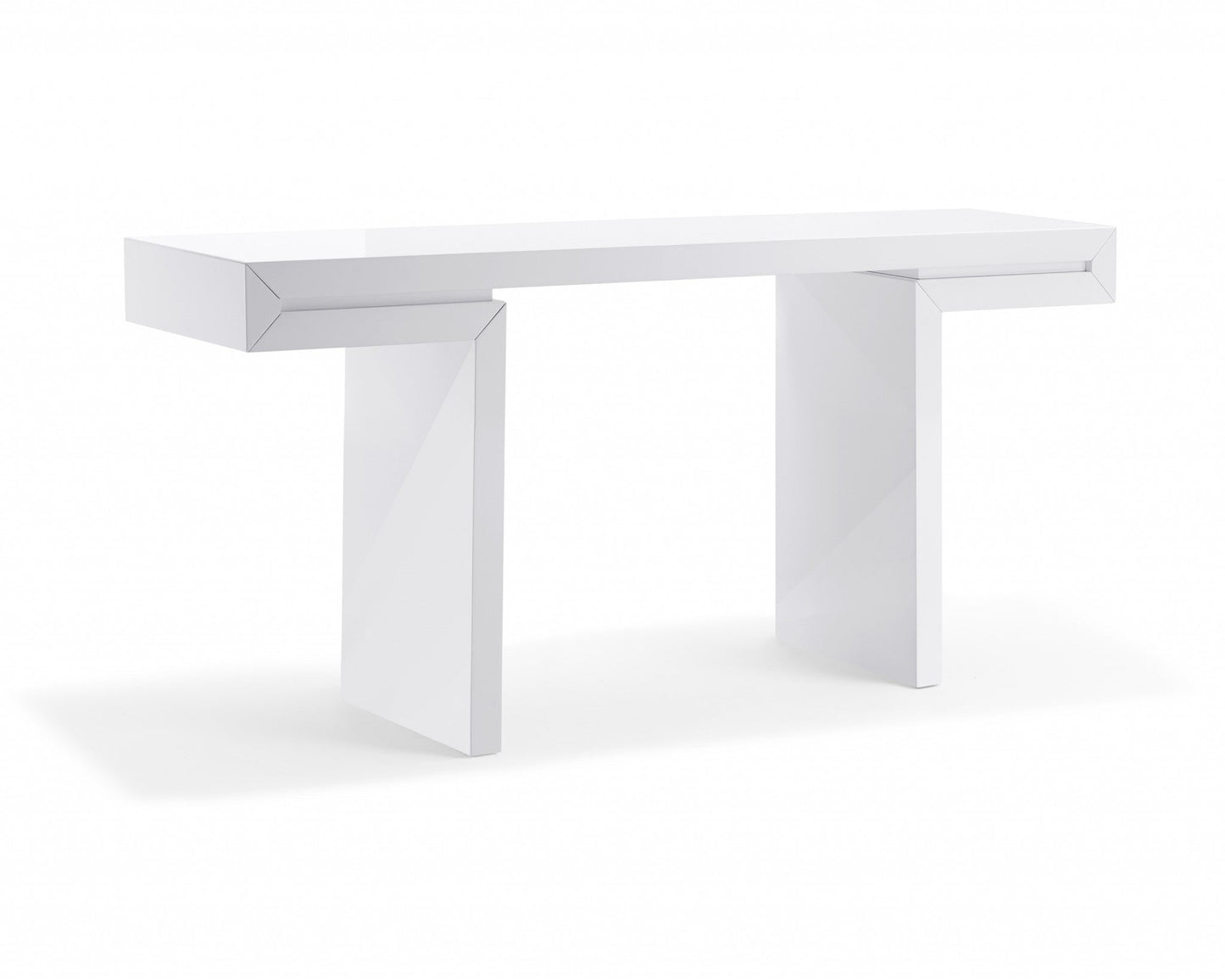 HomeRoots 63" Trestle Console Table in White Finish