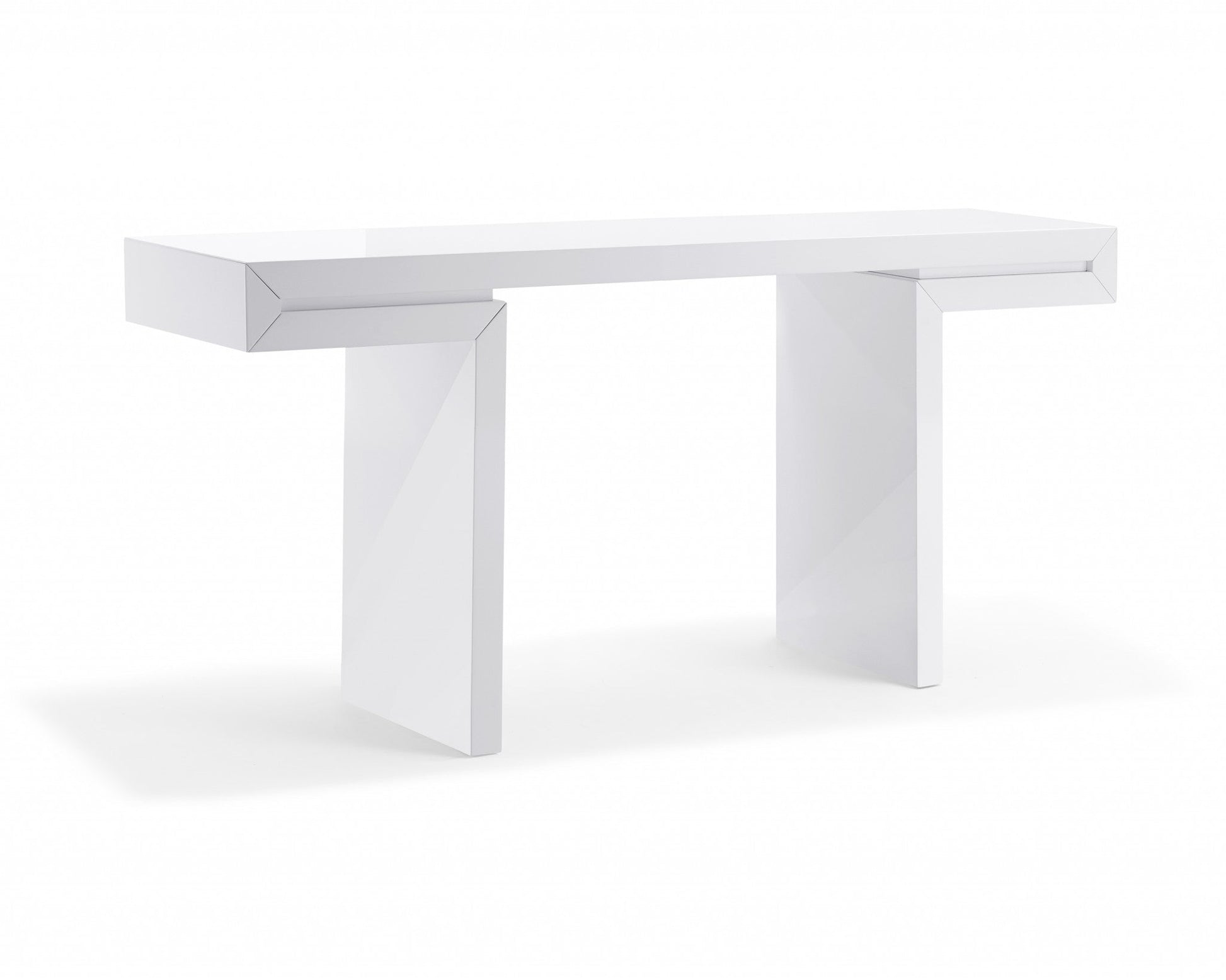 HomeRoots 63" Trestle Console Table in White Finish