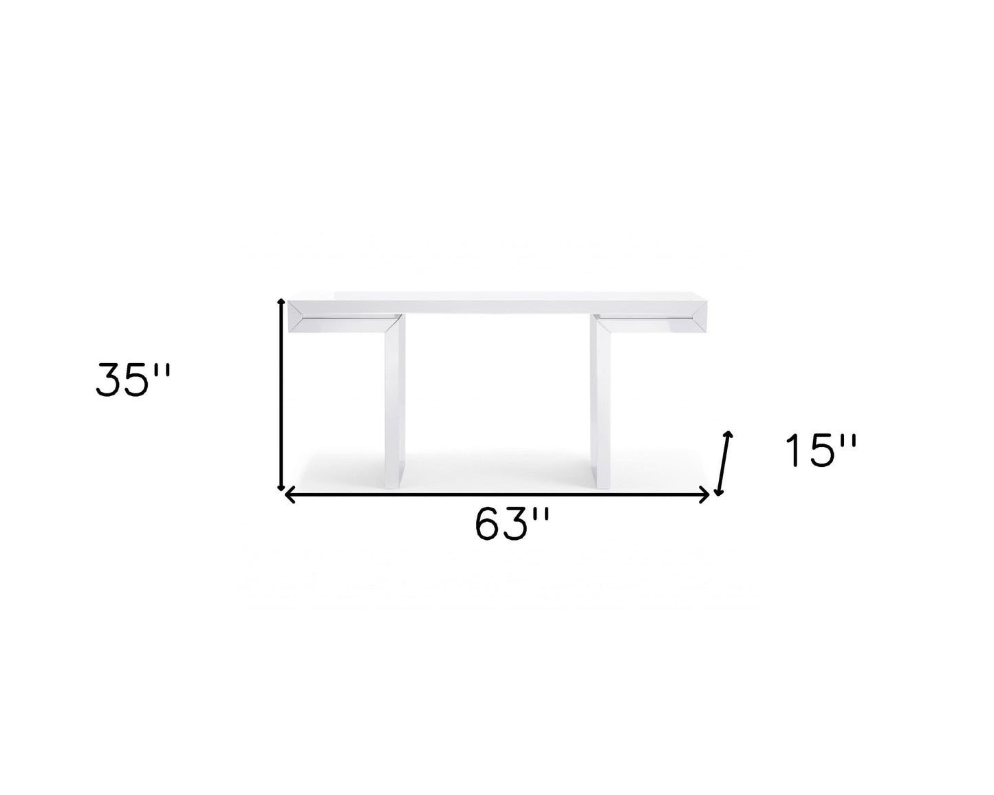 HomeRoots 63" Trestle Console Table in White Finish