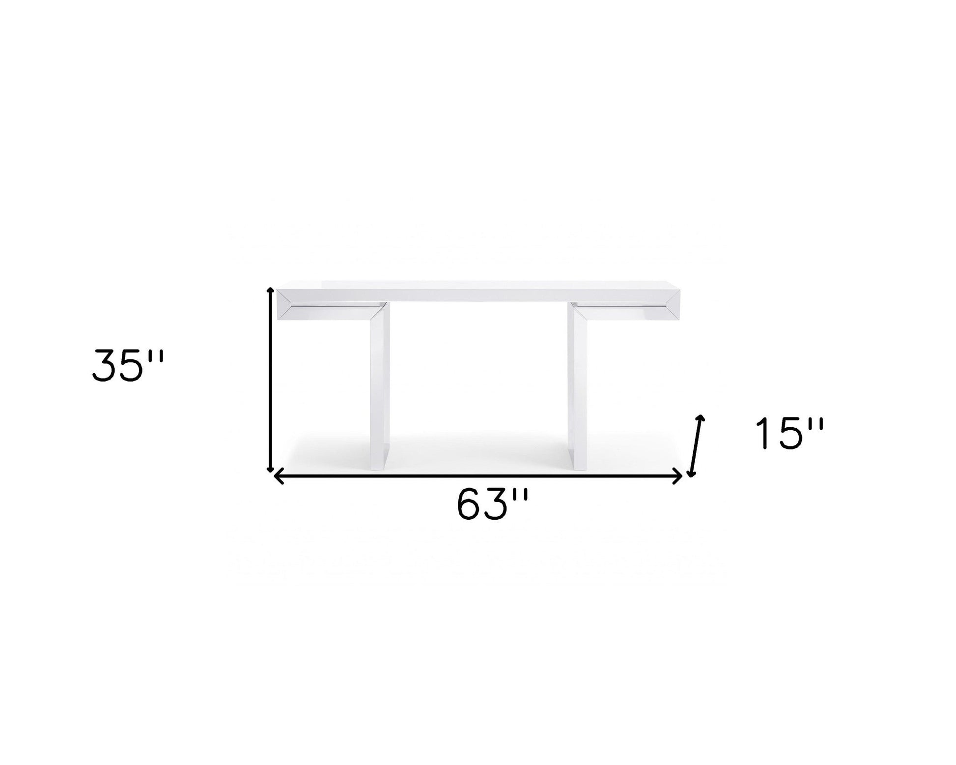 HomeRoots 63" Trestle Console Table in White Finish