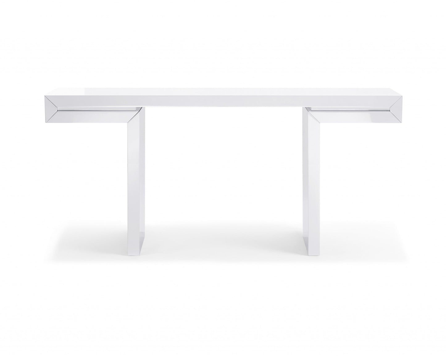 HomeRoots 63" Trestle Console Table in White Finish