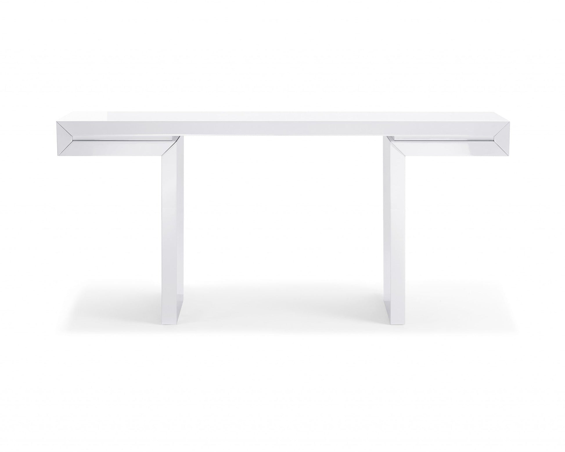 HomeRoots 63" Trestle Console Table in White Finish