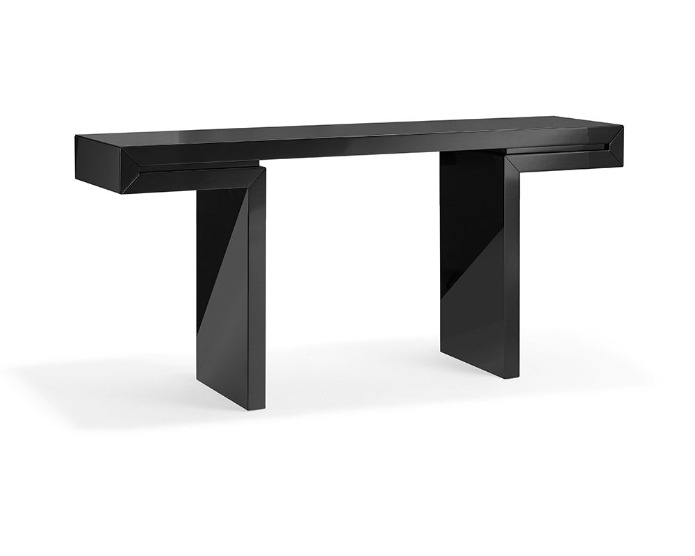 HomeRoots 63" x 15" x 35" Lacquer Console in Black Finish