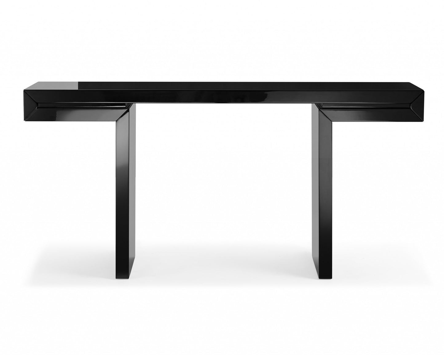 HomeRoots 63" x 15" x 35" Lacquer Console in Black Finish