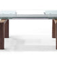 HomeRoots 63 x 35 x 30 Walnut Solid Wood Extendable Dining Table