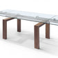 HomeRoots 63 x 35 x 30 Walnut Solid Wood Extendable Dining Table