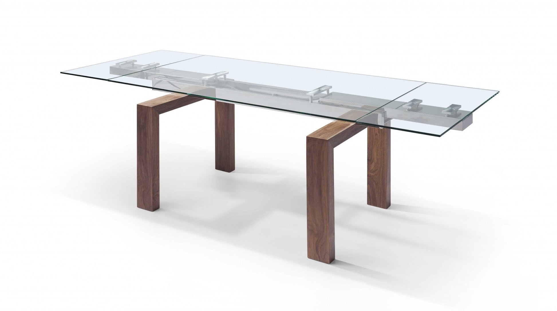 HomeRoots 63 x 35 x 30 Walnut Solid Wood Extendable Dining Table
