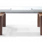 HomeRoots 63 x 35 x 30 Walnut Solid Wood Extendable Dining Table