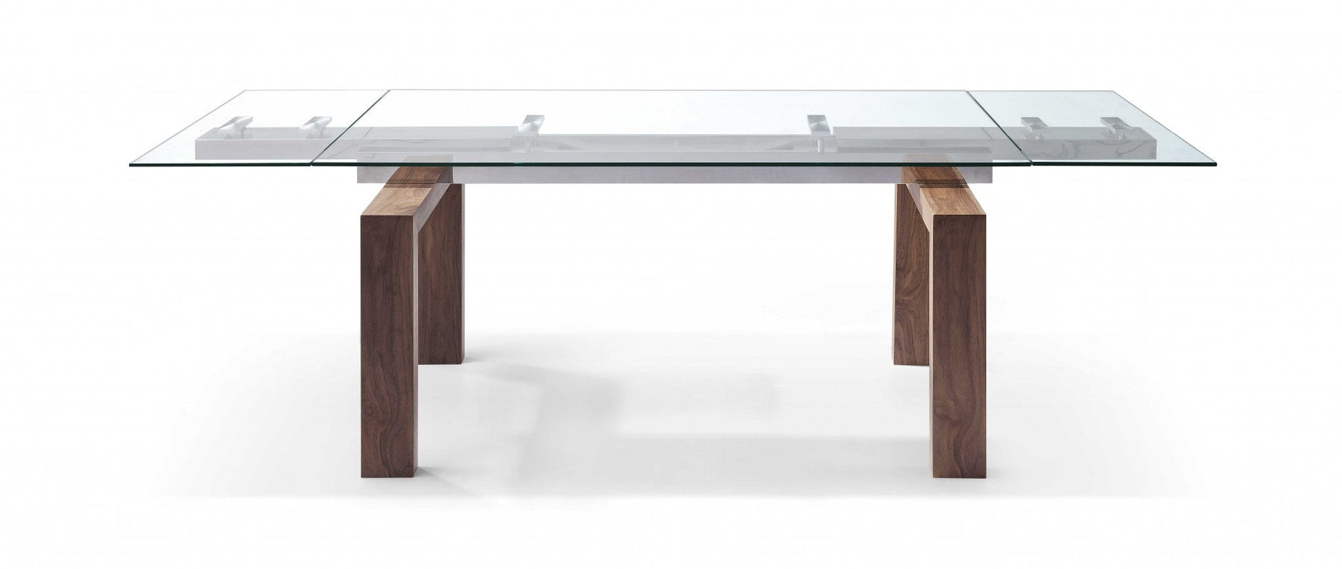 HomeRoots 63 x 35 x 30 Walnut Solid Wood Extendable Dining Table
