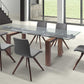 HomeRoots 63 x 35 x 30 Walnut Solid Wood Extendable Dining Table