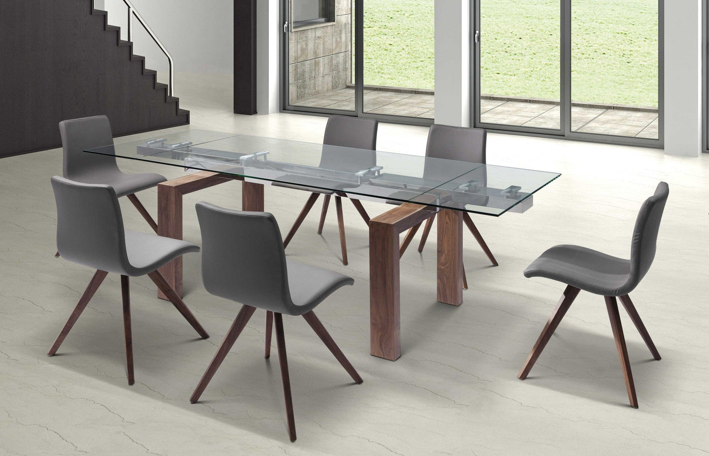 HomeRoots 63 x 35 x 30 Walnut Solid Wood Extendable Dining Table