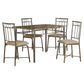 HomeRoots 63.5" X 81" X 101" Cappuccino Microfiber Foam And MDF Dining in Set Of Five