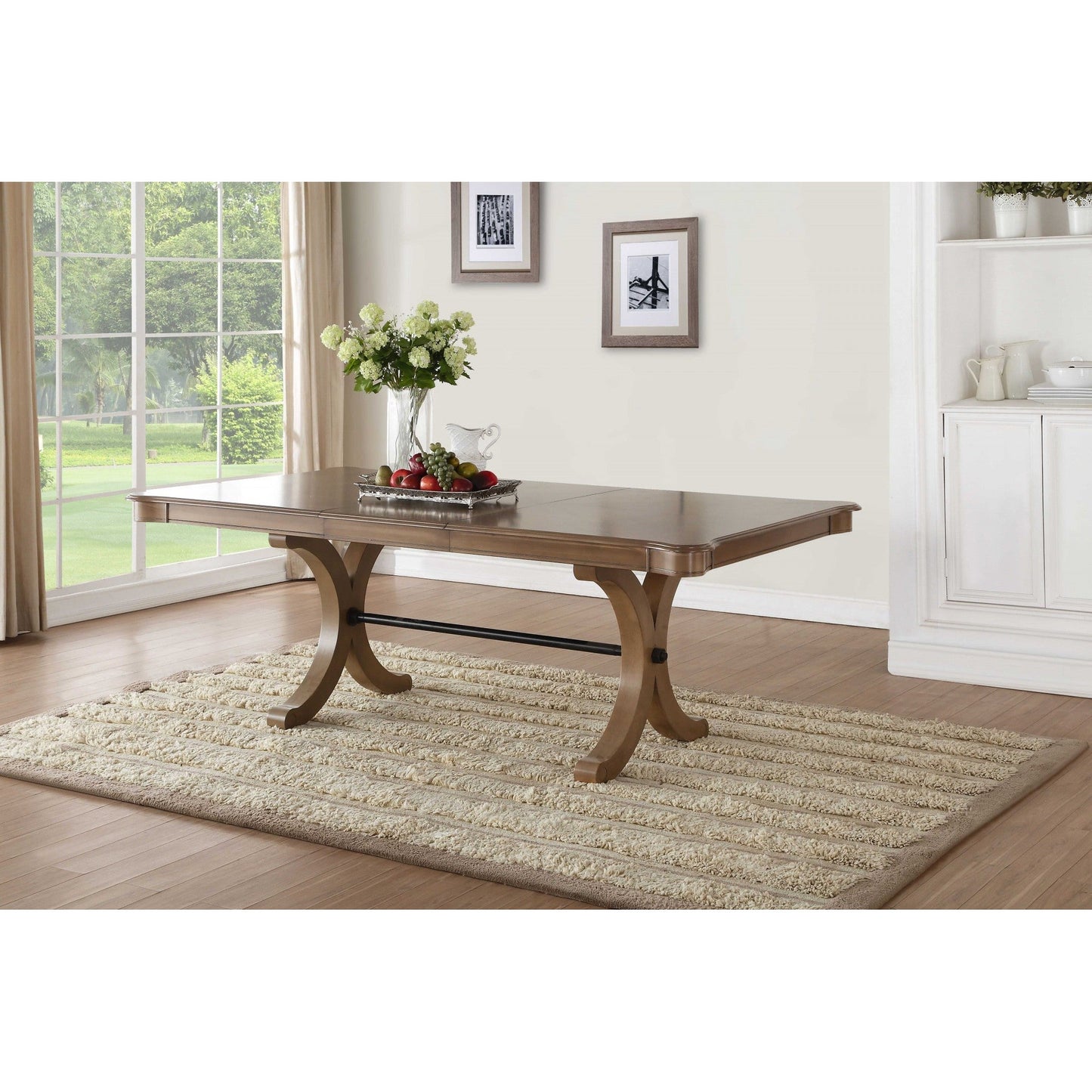 HomeRoots 64-88" x 44" x 30" Dining Table In Gray Oak Finish