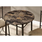 HomeRoots 64" X 64" X 101" Cappuccino Beige Brown Metal Foam Microfiber Dining Set in Set of Three