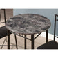 HomeRoots 64" X 64" X 101" Metal Foam Microfiber 3Pcs Dining Set in Grey and Black Finish