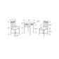 HomeRoots 64" X 64" X 101" Metal Foam Microfiber 3Pcs Dining Set in Grey and Black Finish
