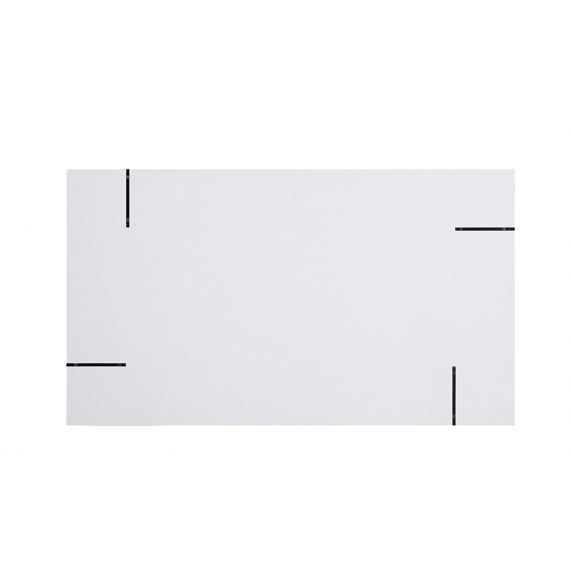 HomeRoots 66" x 38" x 30" Dining Table With White High Gloss and Clear Glass Finish