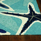 HomeRoots 66 x 66 Ivory Blue Polyester Rug