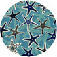 HomeRoots 66 x 66 Ivory Blue Polyester Rug