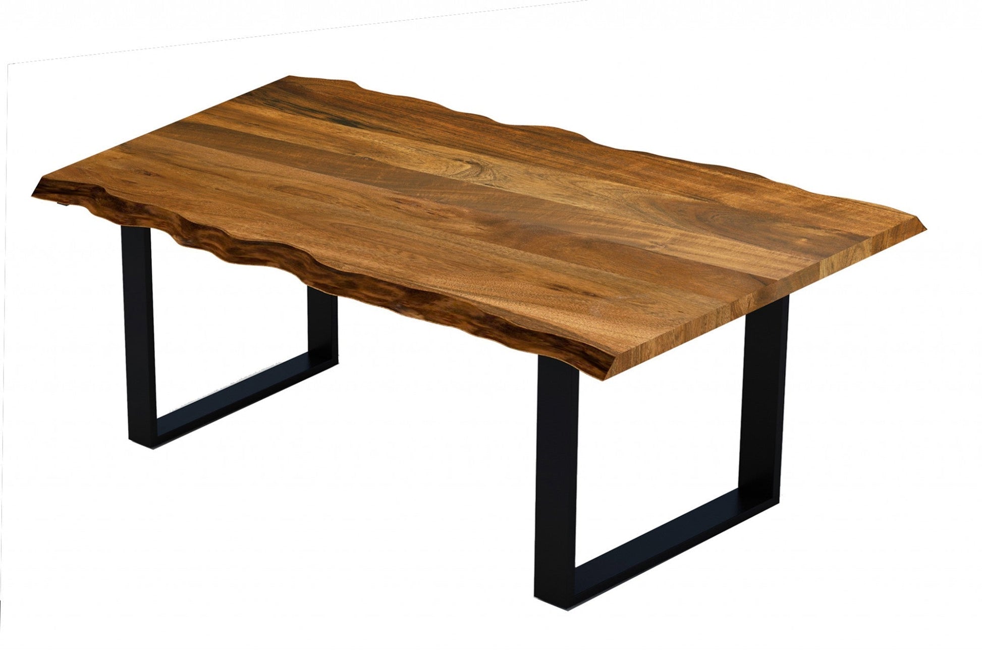 HomeRoots 68" Solid Wood Dining Table With Brown And Black Finish
