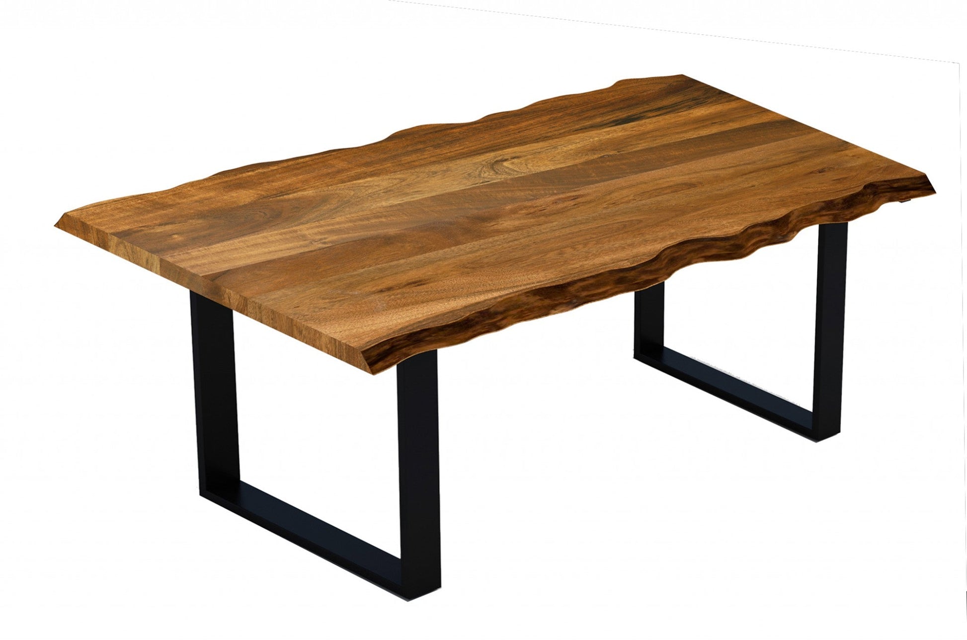 HomeRoots 68" Solid Wood Dining Table With Brown And Black Finish