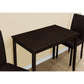 HomeRoots 68" X 75" X 102" Cappuccino Solid Wood Foam Veneer Leatherlook Dining in Set of Three