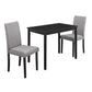 HomeRoots 68" X 75" X 102" Grey Black Solid Wood Foam Veneer Linen Dining in Set of Three