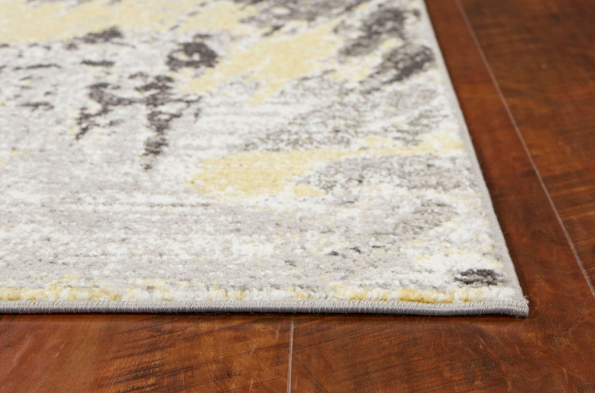 HomeRoots 7' Grey Machine Woven Watercolor Splash Indoor Runner Rug