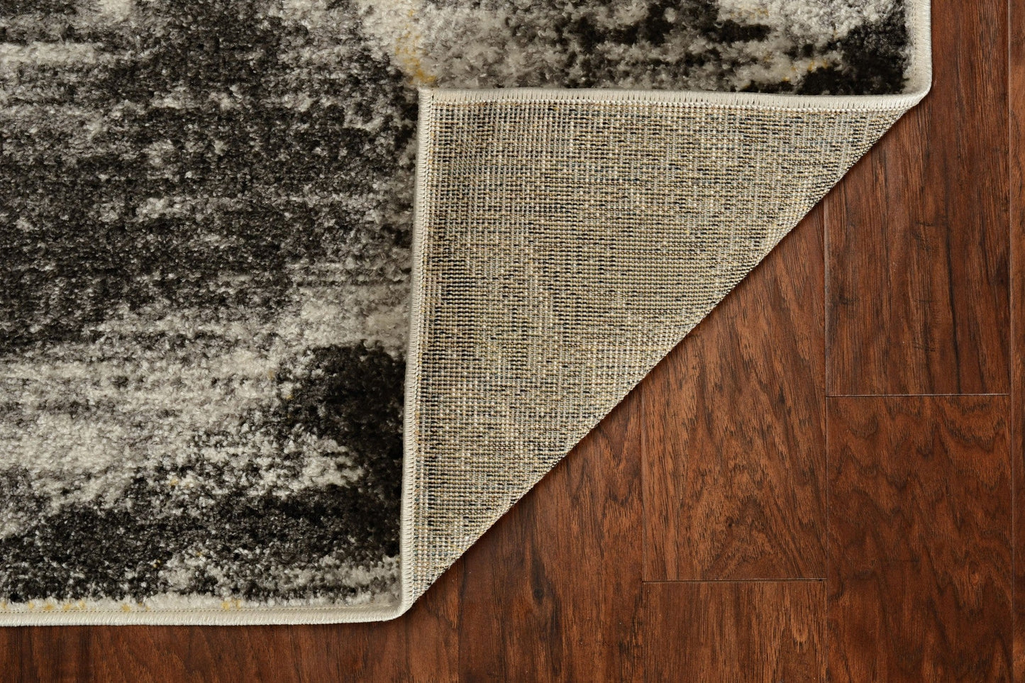HomeRoots 7' Grey Machine Woven Watercolor Splash Indoor Runner Rug