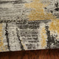 HomeRoots 7' Grey Machine Woven Watercolor Splash Indoor Runner Rug