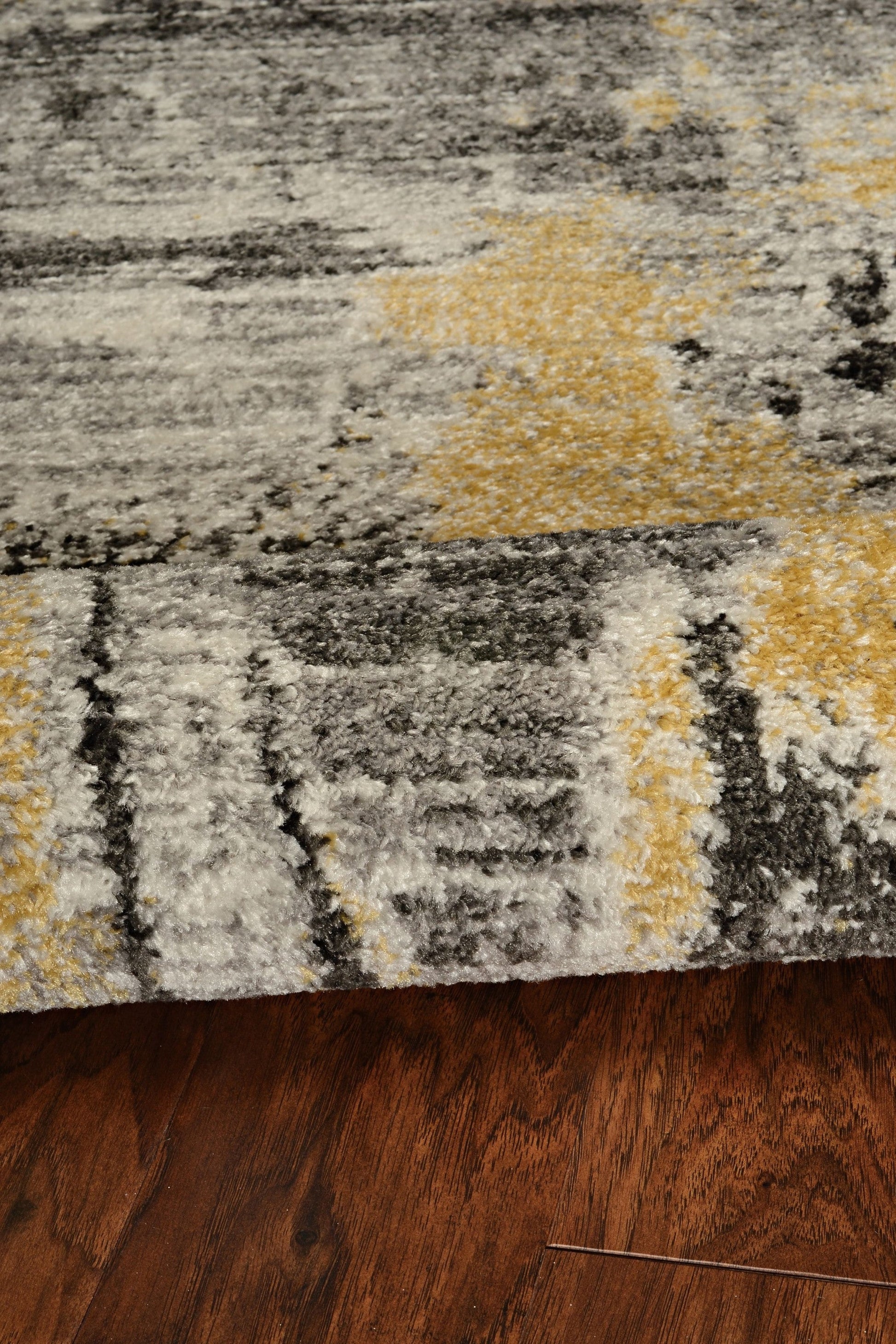HomeRoots 7' Grey Machine Woven Watercolor Splash Indoor Runner Rug