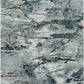 HomeRoots 7' Grey Teal Machine Woven Abstract Splatter Indoor Runner Rug