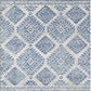 HomeRoots 7' Ivory Blue Machine Woven Distressed Geometric Indoor Runner Rug