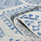 HomeRoots 7' Ivory Blue Machine Woven Distressed Geometric Indoor Runner Rug