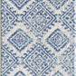 HomeRoots 7' Ivory Blue Machine Woven Distressed Geometric Indoor Runner Rug