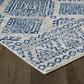 HomeRoots 7' Ivory Blue Machine Woven Distressed Geometric Indoor Runner Rug