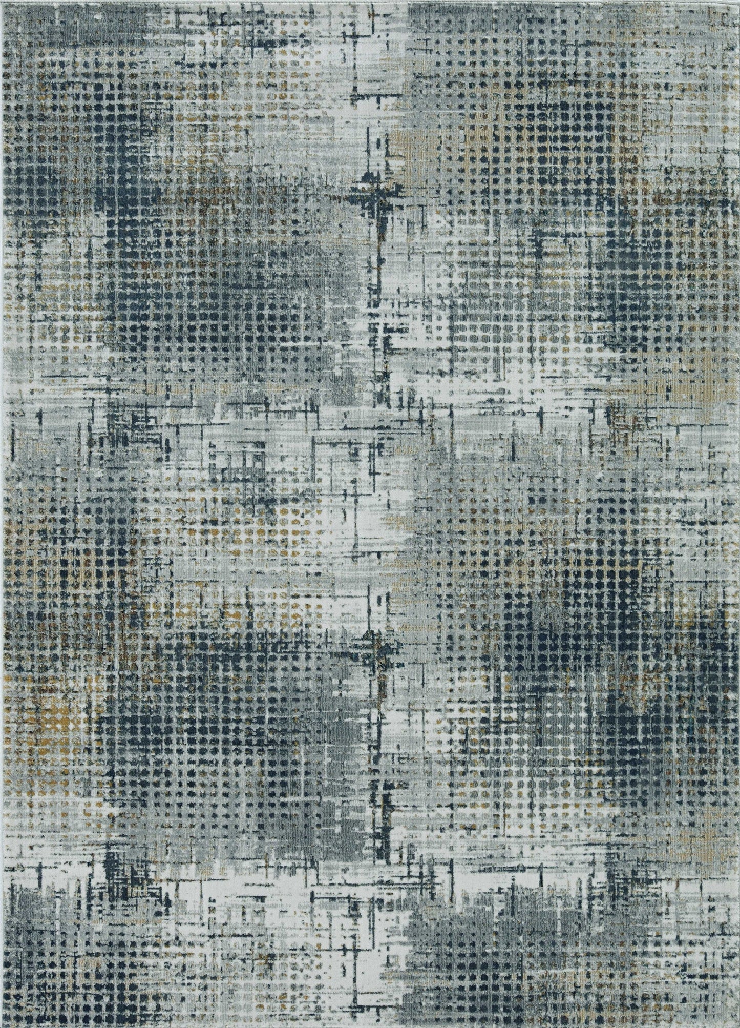 HomeRoots 7' Ivory Grey Machine Woven Abstract Dots Indoor Runner Rug