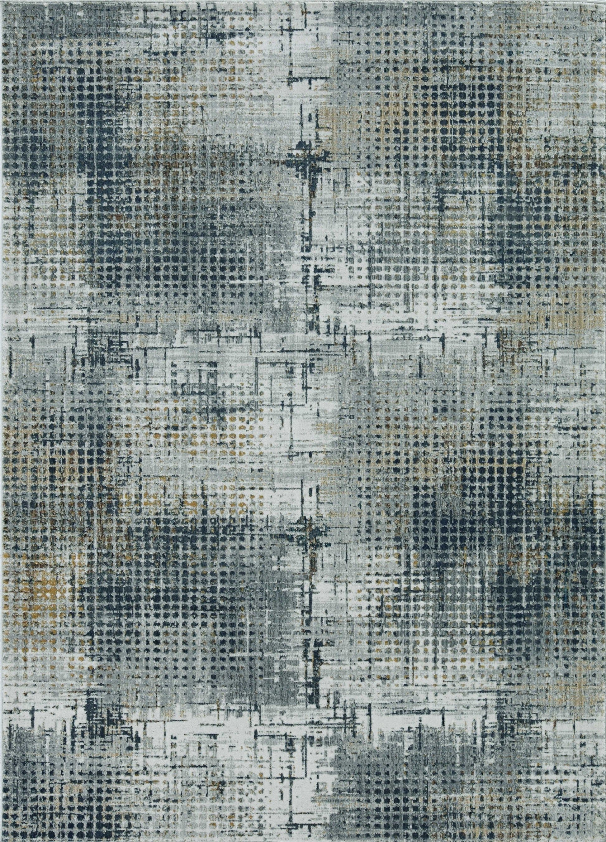 HomeRoots 7' Ivory Grey Machine Woven Abstract Dots Indoor Runner Rug