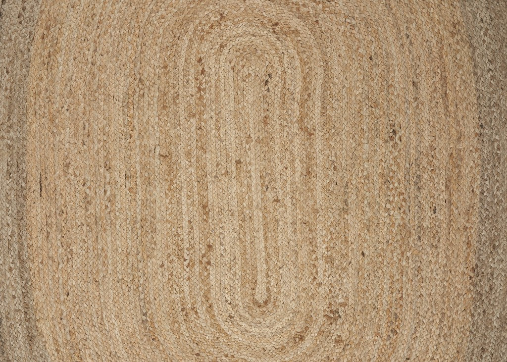 HomeRoots 7' Natural Toned Oval Shaped Area Rug